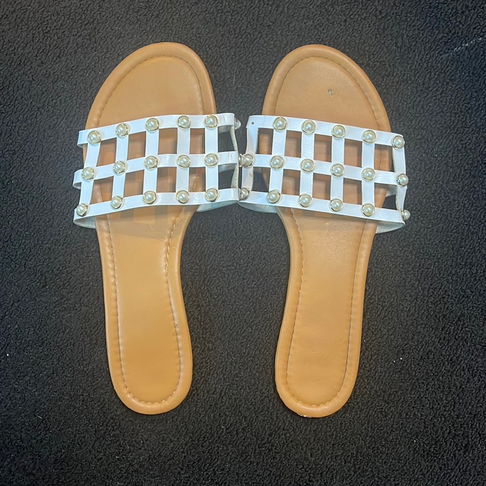 White and pearl sandals